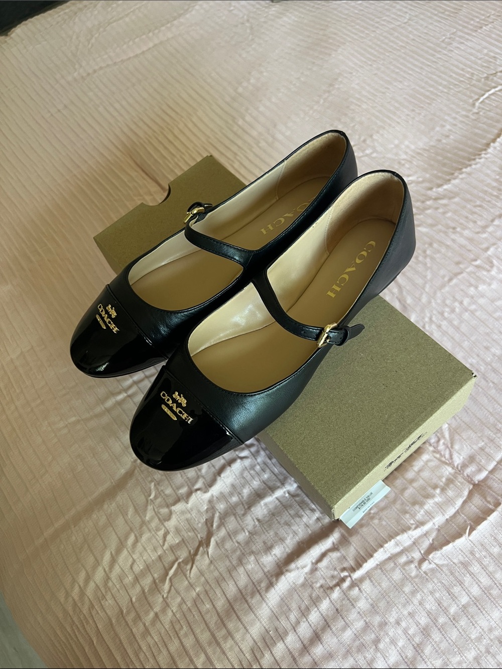 Coach Aubree Leather Mary Jane Flats - Picture 4 of 8